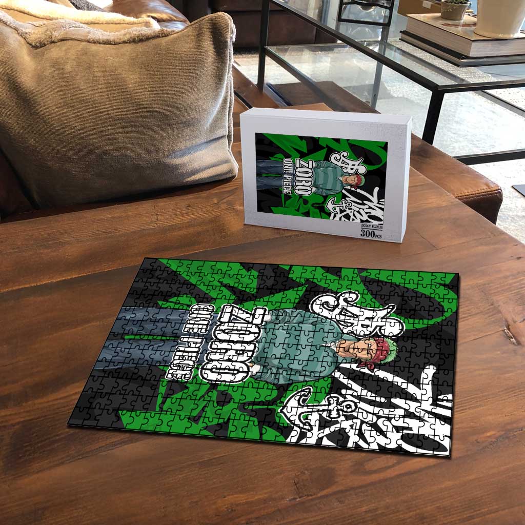 Roronoa Zoro One Piece Puzzle Graffiti Street Art Anime Collage