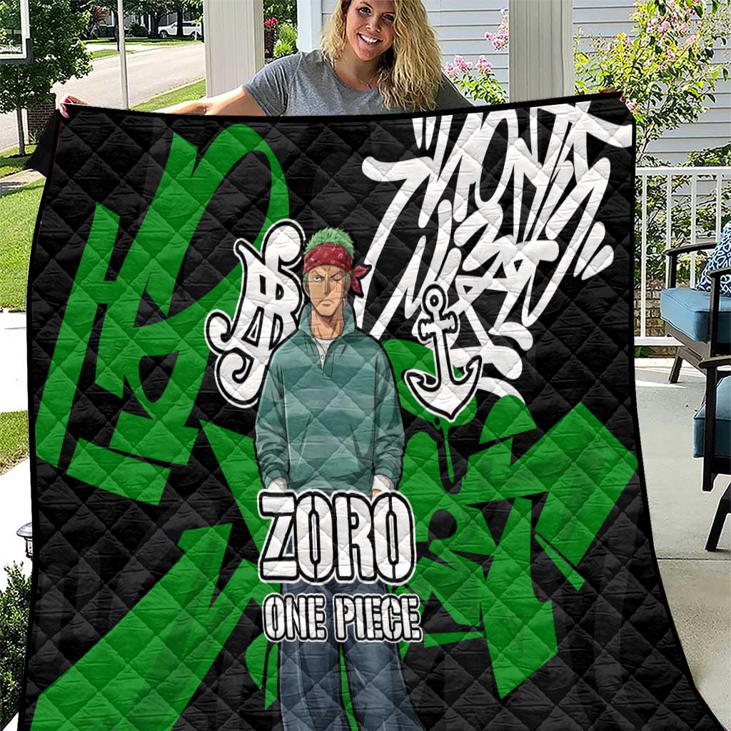 Roronoa Zoro One Piece Quilt Graffiti Street Art Anime Collage