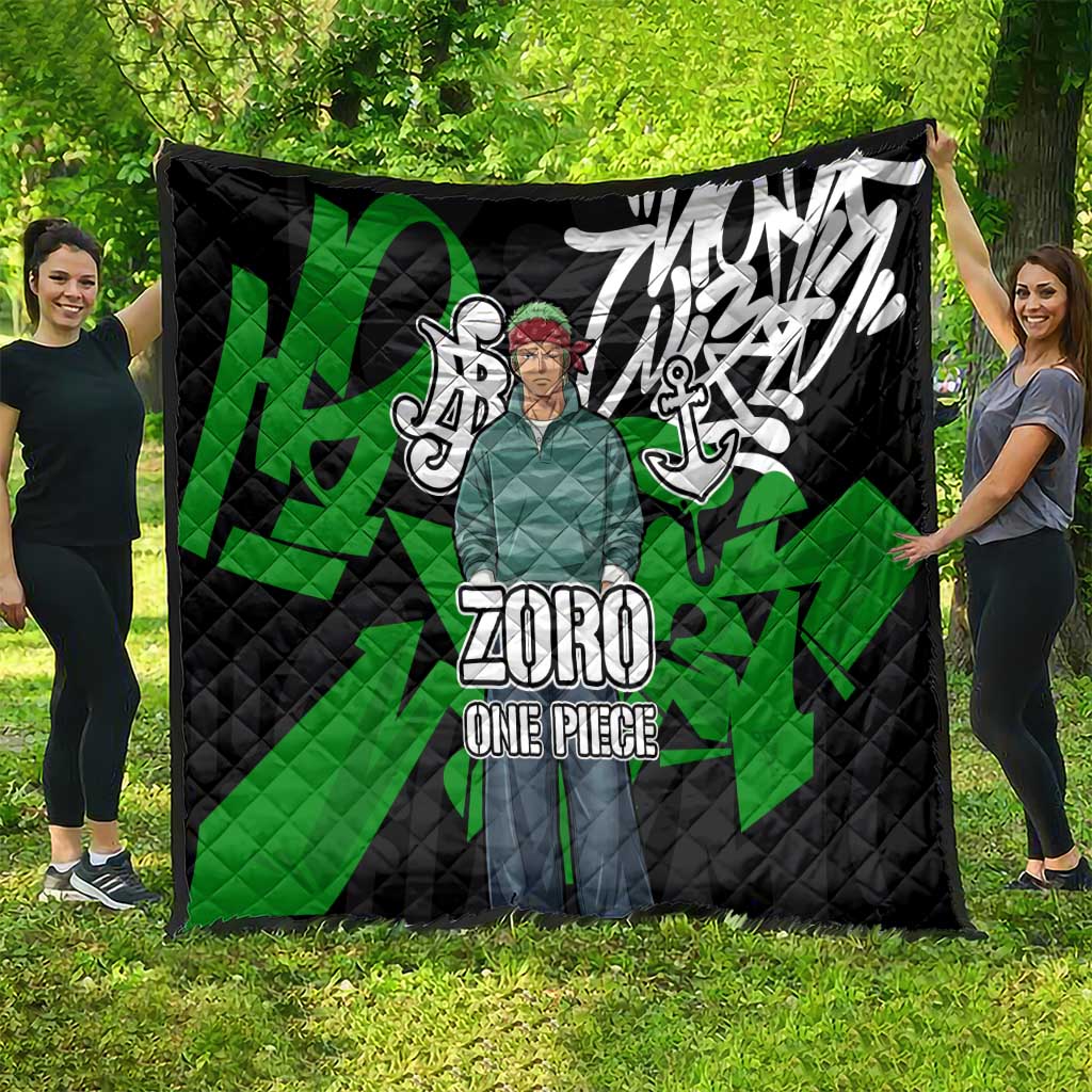 Roronoa Zoro One Piece Quilt Graffiti Street Art Anime Collage