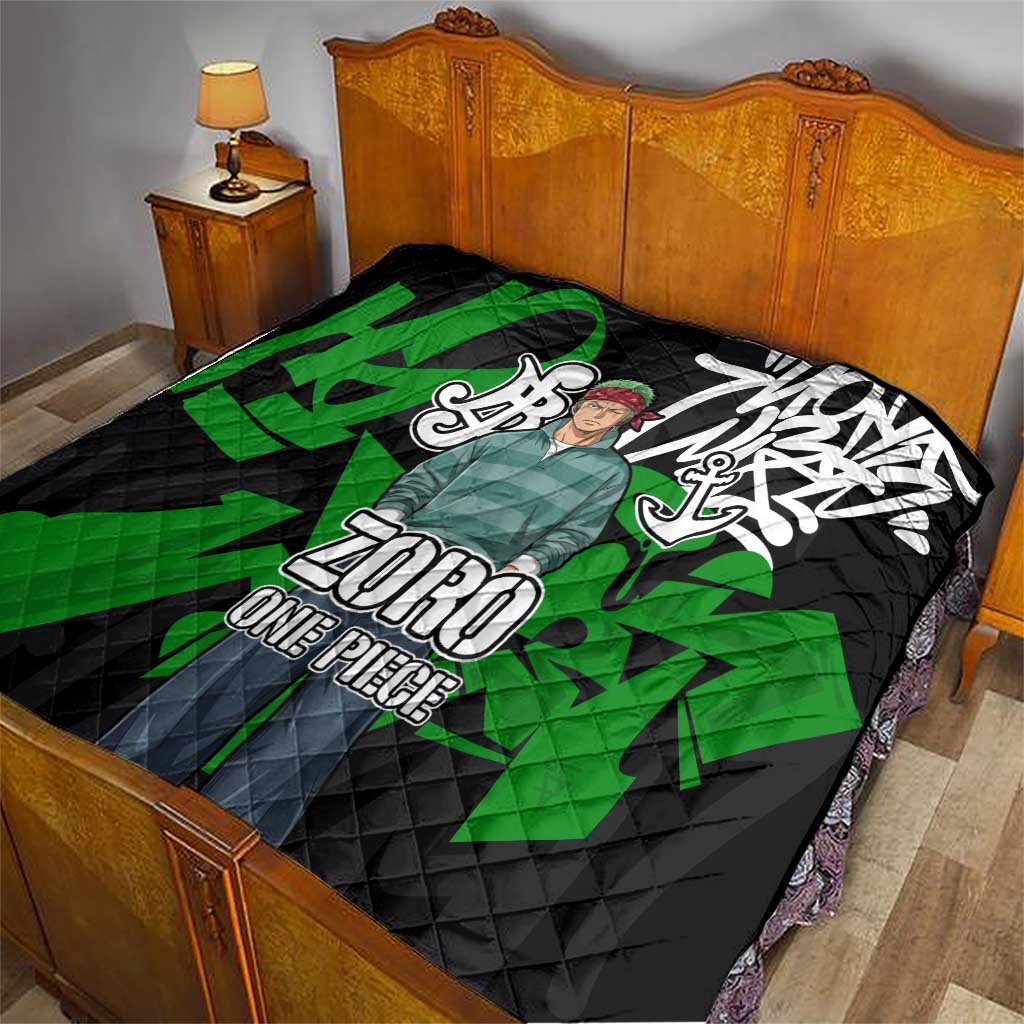 Roronoa Zoro One Piece Quilt Graffiti Street Art Anime Collage