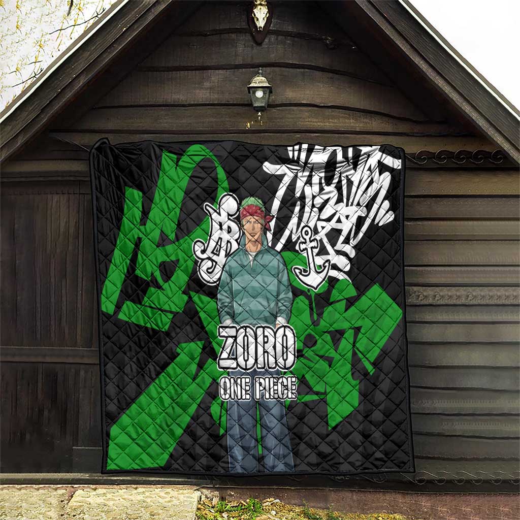 Roronoa Zoro One Piece Quilt Graffiti Street Art Anime Collage