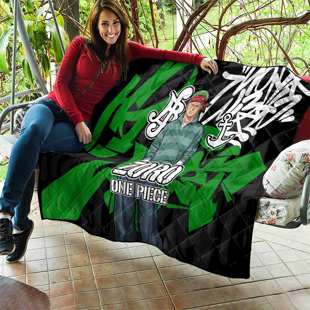 Roronoa Zoro One Piece Quilt Graffiti Street Art Anime Collage