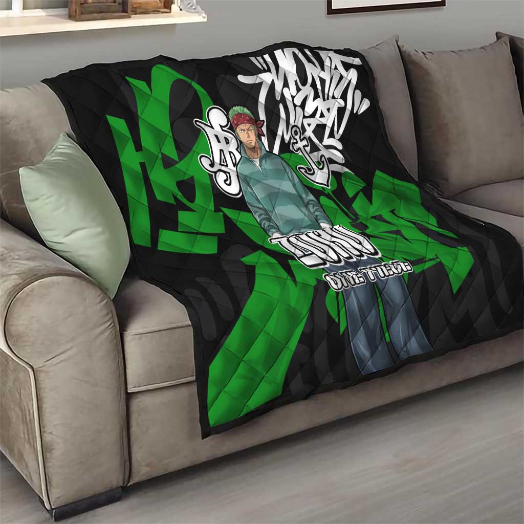 Roronoa Zoro One Piece Quilt Graffiti Street Art Anime Collage