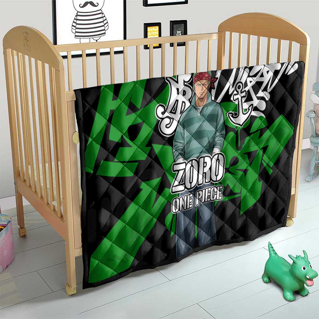 Roronoa Zoro One Piece Quilt Graffiti Street Art Anime Collage