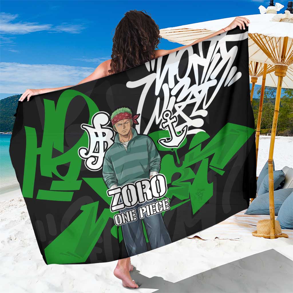 Roronoa Zoro One Piece Sarong Graffiti Street Art Anime Collage