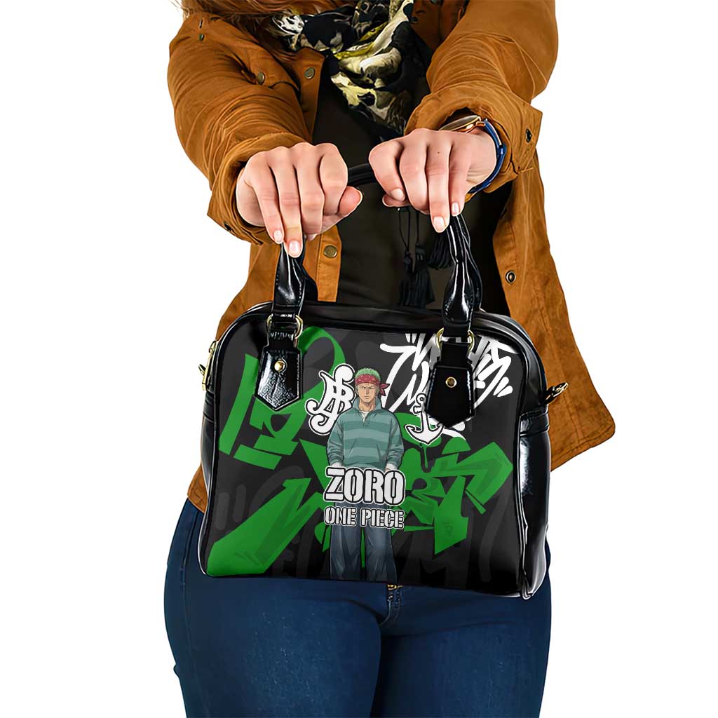Roronoa Zoro One Piece Shoulder Handbag Graffiti Street Art Anime Collage