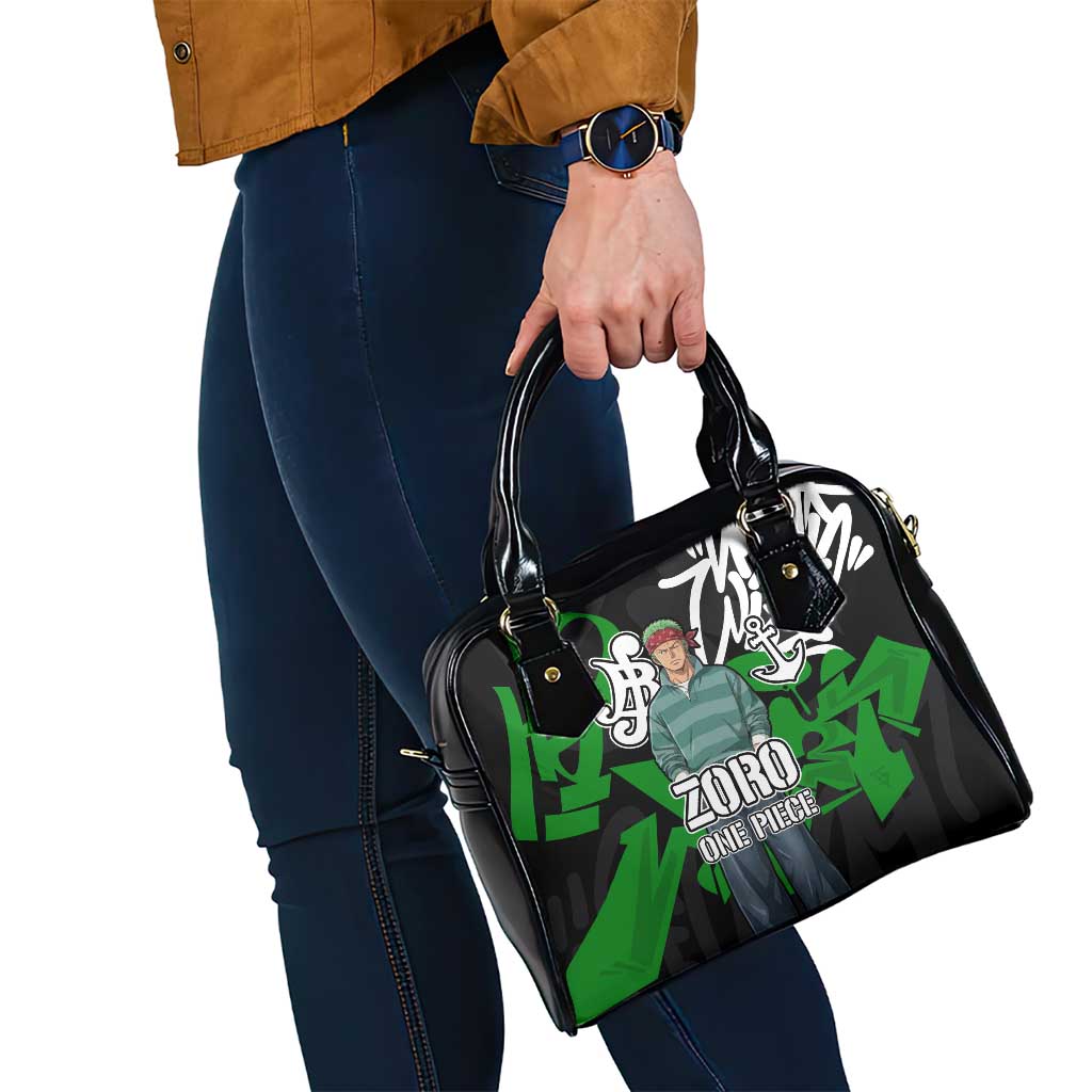 Roronoa Zoro One Piece Shoulder Handbag Graffiti Street Art Anime Collage