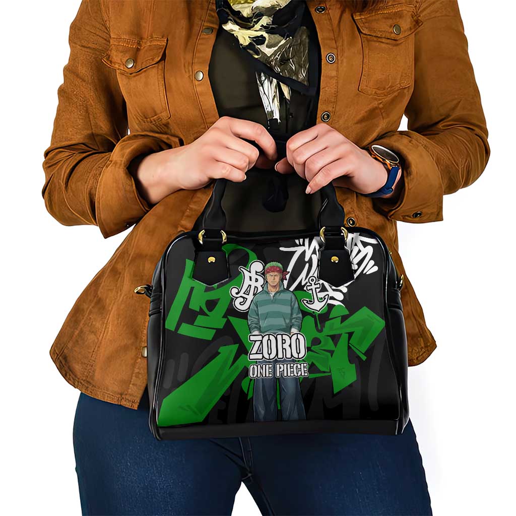 Roronoa Zoro One Piece Shoulder Handbag Graffiti Street Art Anime Collage