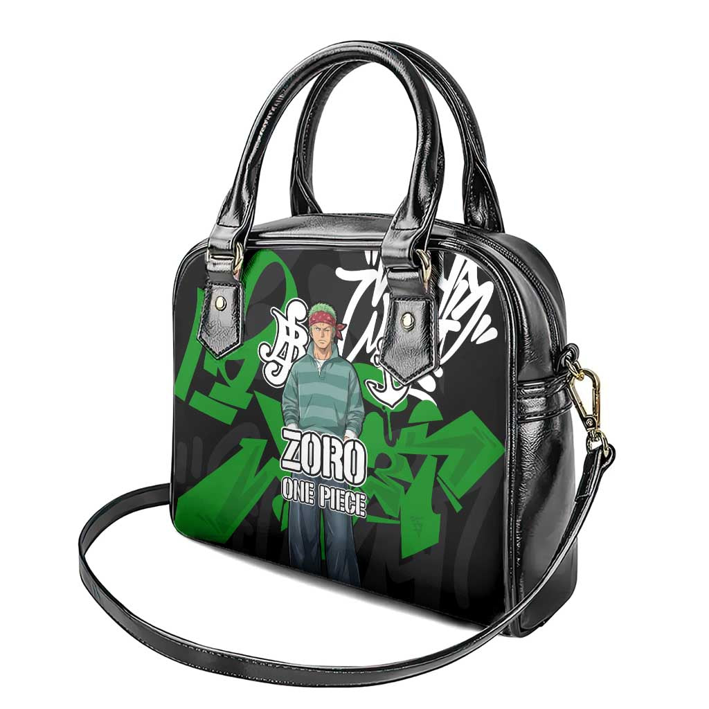 Roronoa Zoro One Piece Shoulder Handbag Graffiti Street Art Anime Collage