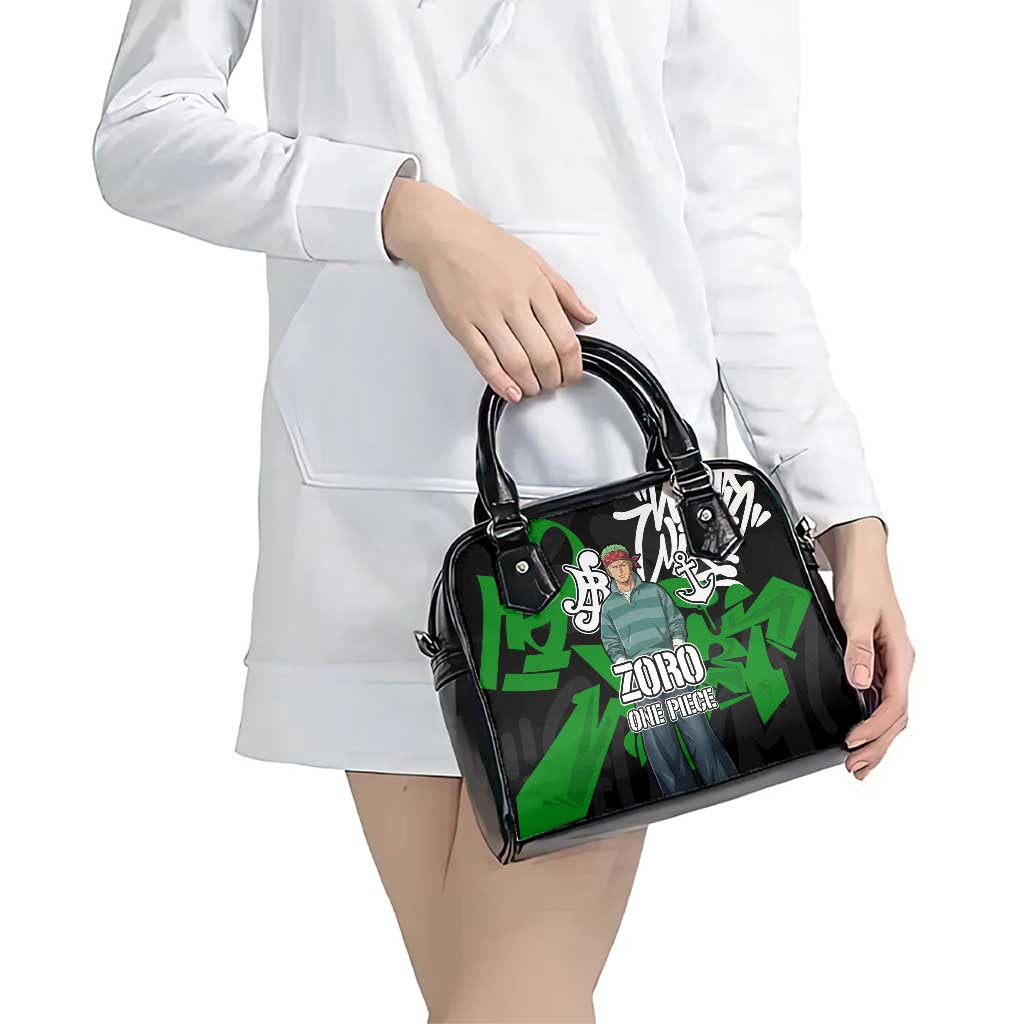 Roronoa Zoro One Piece Shoulder Handbag Graffiti Street Art Anime Collage