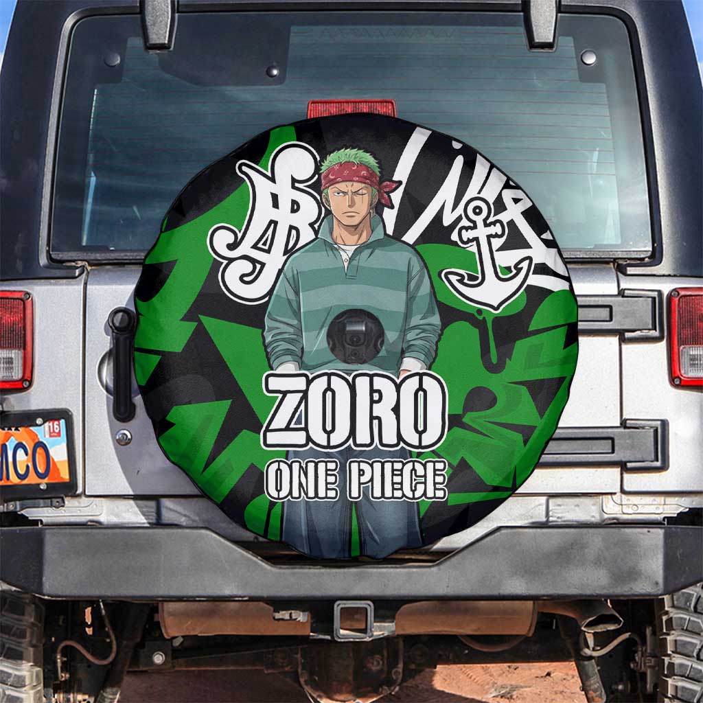 Roronoa Zoro One Piece Spare Tire Cover Graffiti Street Art Anime Collage