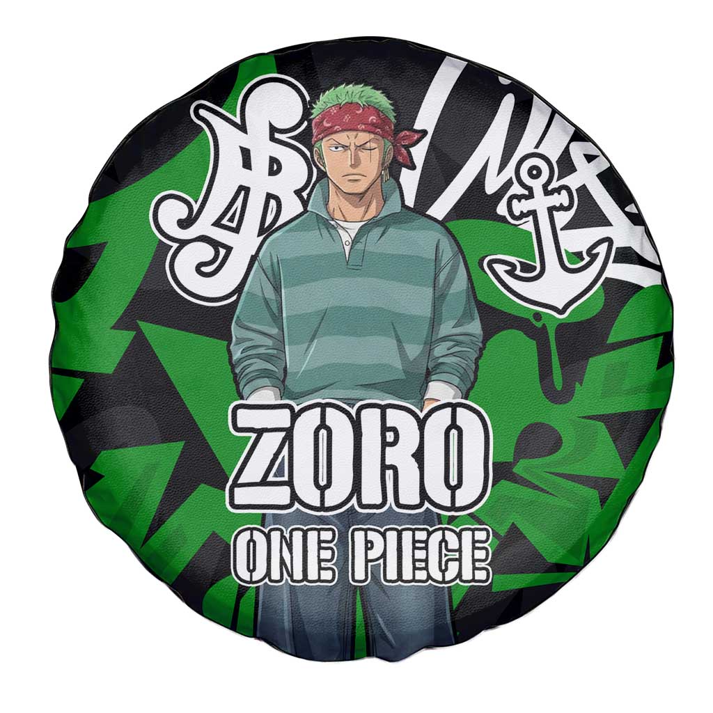 Roronoa Zoro One Piece Spare Tire Cover Graffiti Street Art Anime Collage