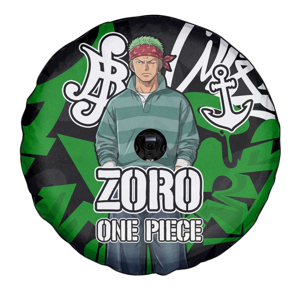 Roronoa Zoro One Piece Spare Tire Cover Graffiti Street Art Anime Collage