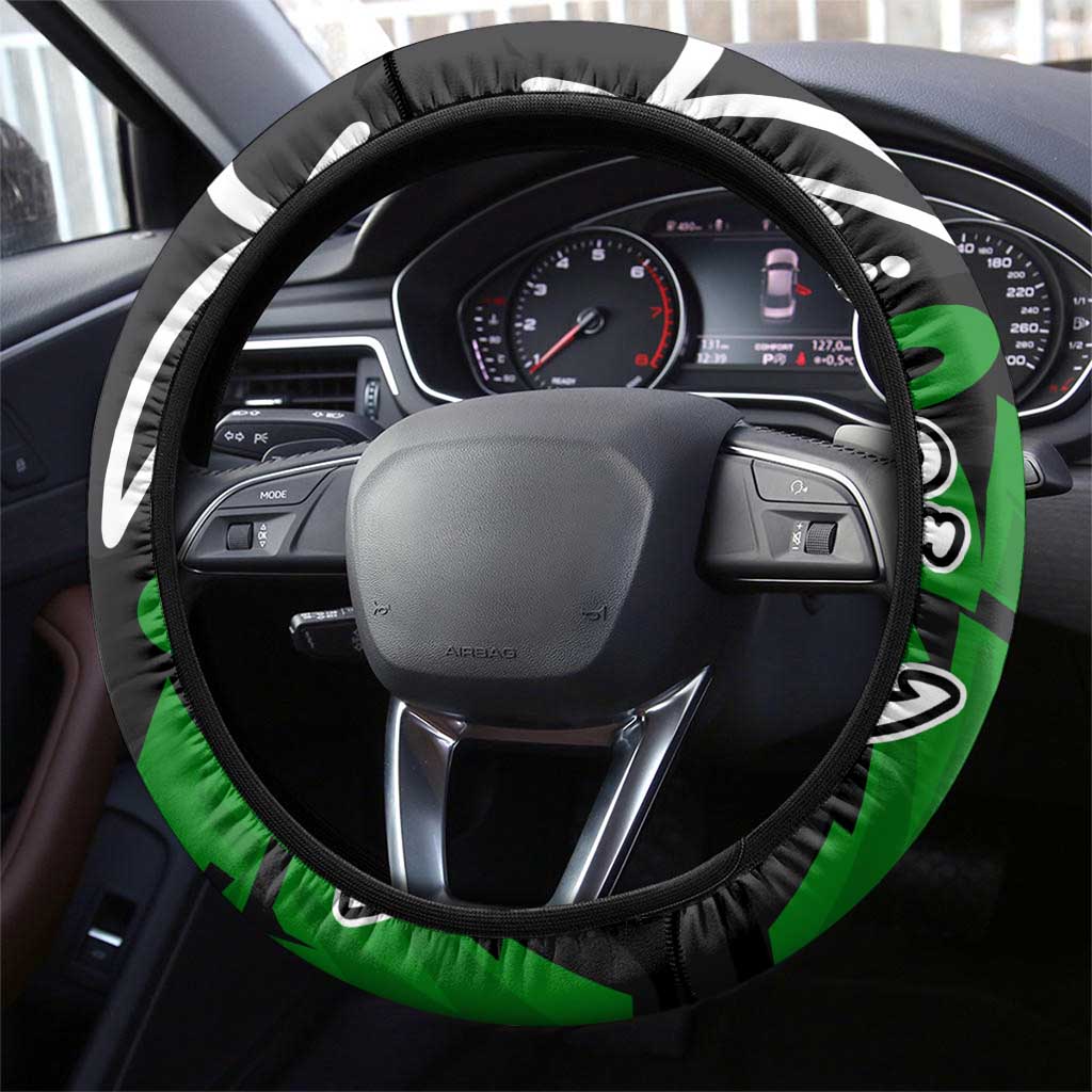 Roronoa Zoro One Piece Steering Wheel Cover Graffiti Street Art Anime Collage