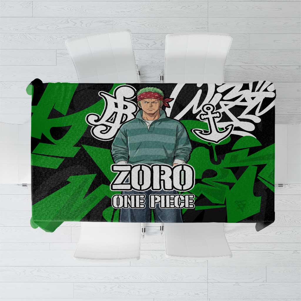 Roronoa Zoro One Piece Tablecloth Graffiti Street Art Anime Collage