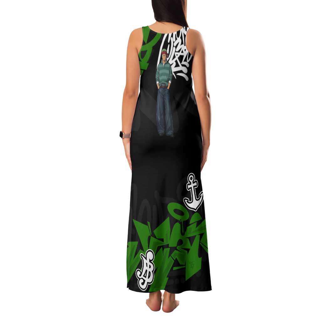 Roronoa Zoro One Piece Tank Maxi Dress Graffiti Street Art Anime Collage