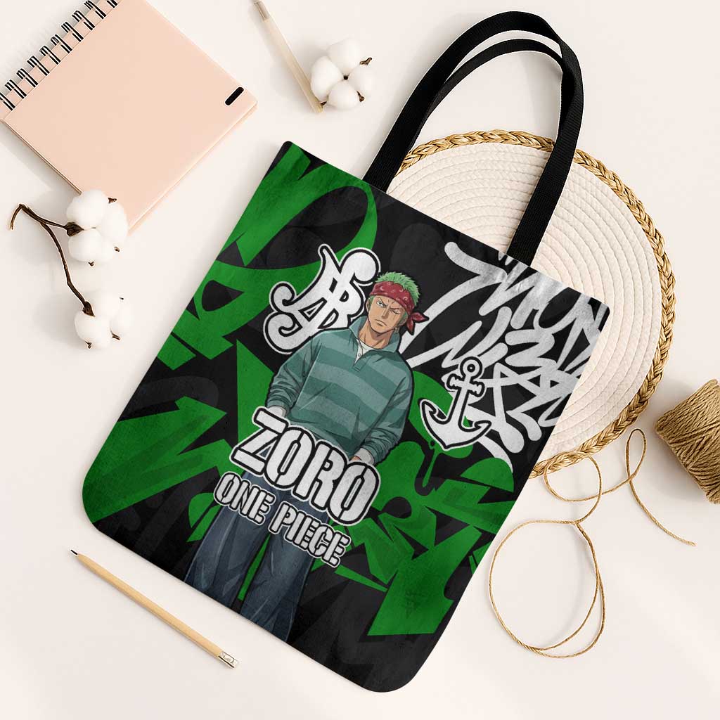 Roronoa Zoro One Piece Tote Bag Graffiti Street Art Anime Collage
