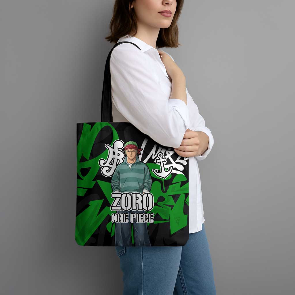 Roronoa Zoro One Piece Tote Bag Graffiti Street Art Anime Collage