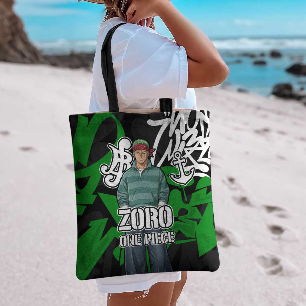 Roronoa Zoro One Piece Tote Bag Graffiti Street Art Anime Collage