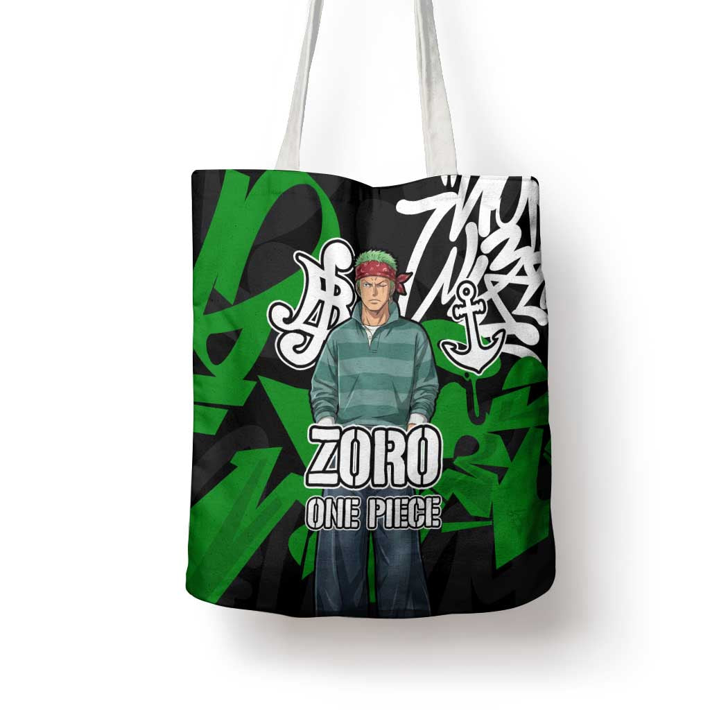 Roronoa Zoro One Piece Tote Bag Graffiti Street Art Anime Collage
