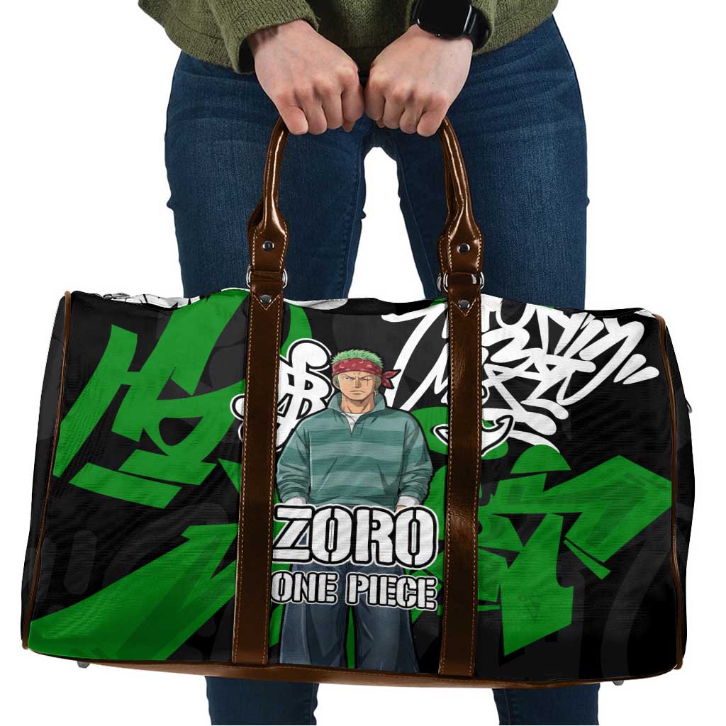 Roronoa Zoro One Piece Travel Bag Graffiti Street Art Anime Collage