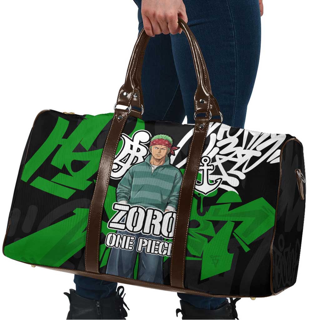 Roronoa Zoro One Piece Travel Bag Graffiti Street Art Anime Collage