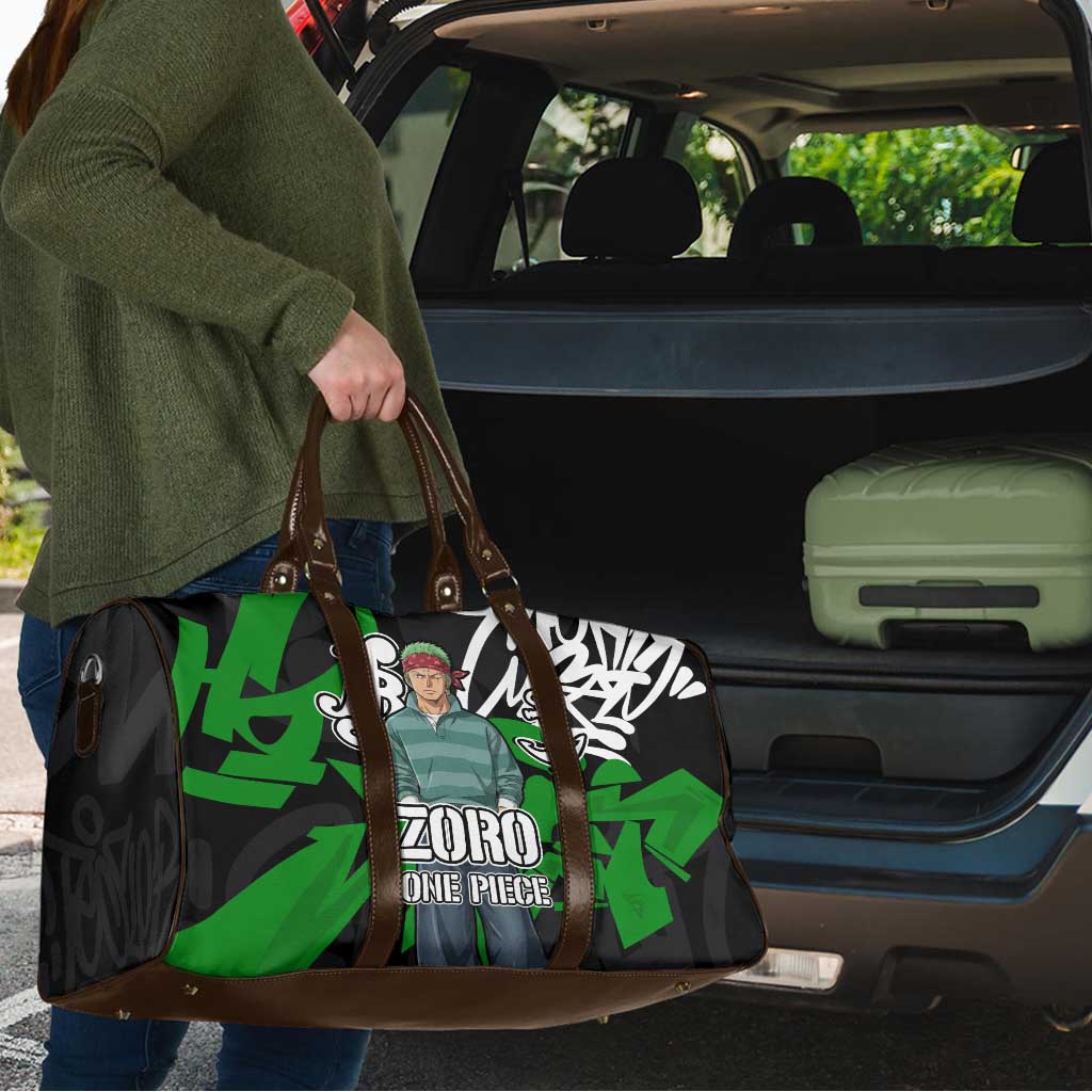 Roronoa Zoro One Piece Travel Bag Graffiti Street Art Anime Collage