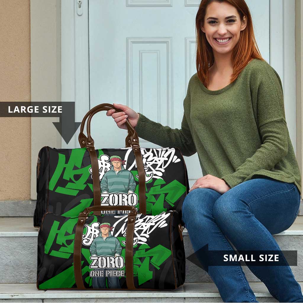 Roronoa Zoro One Piece Travel Bag Graffiti Street Art Anime Collage