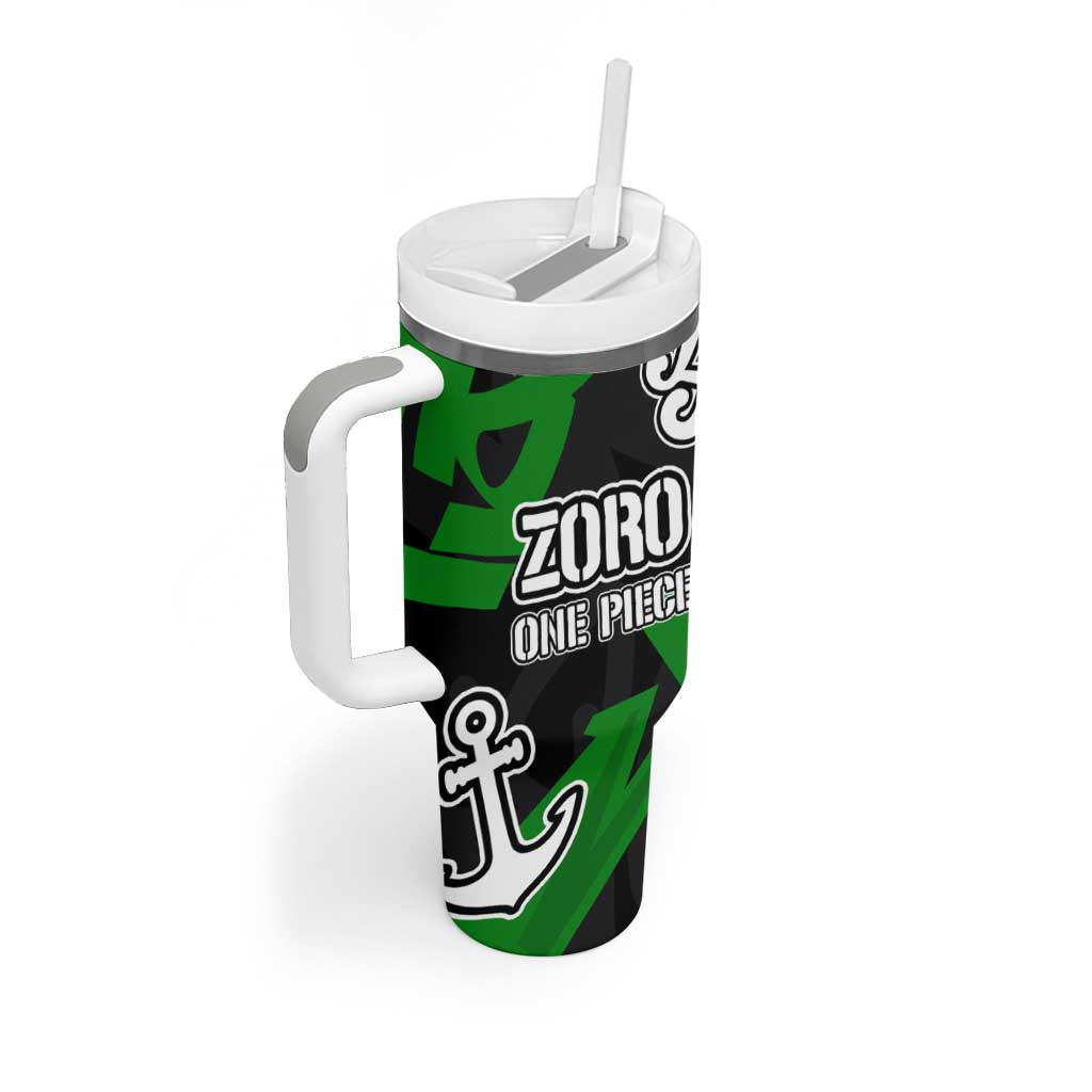 Roronoa Zoro One Piece Tumbler With Handle Graffiti Street Art Anime Collage