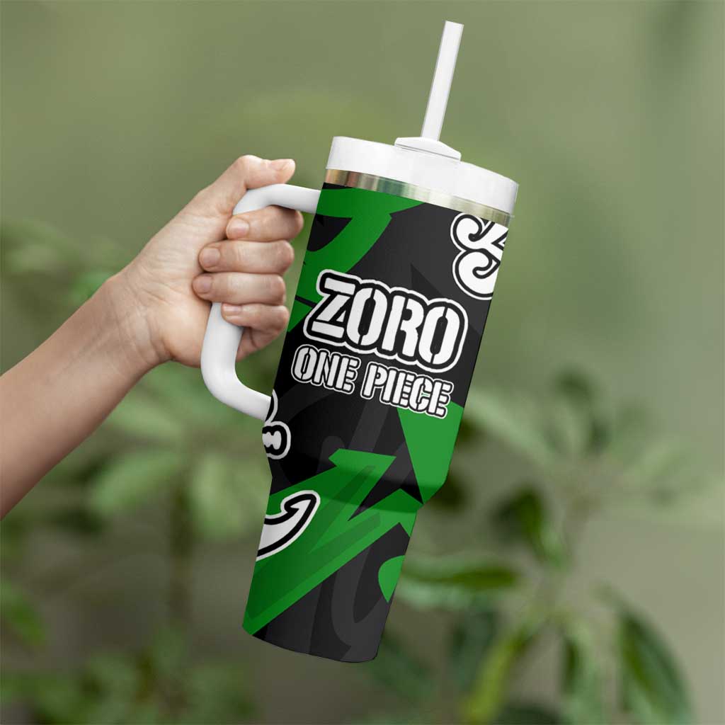 Roronoa Zoro One Piece Tumbler With Handle Graffiti Street Art Anime Collage