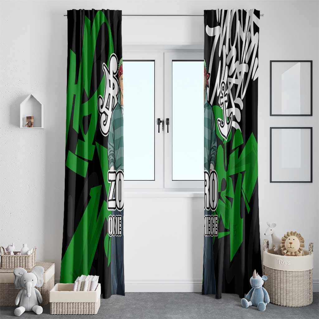 Roronoa Zoro One Piece Window Curtain Graffiti Street Art Anime Collage
