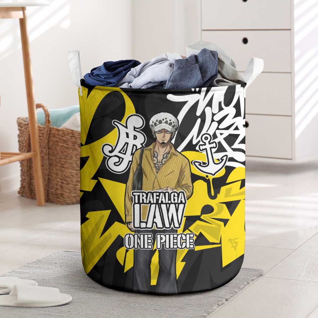 Trafalgar Law One Piece Laundry Basket Graffiti Street Art Anime Collage