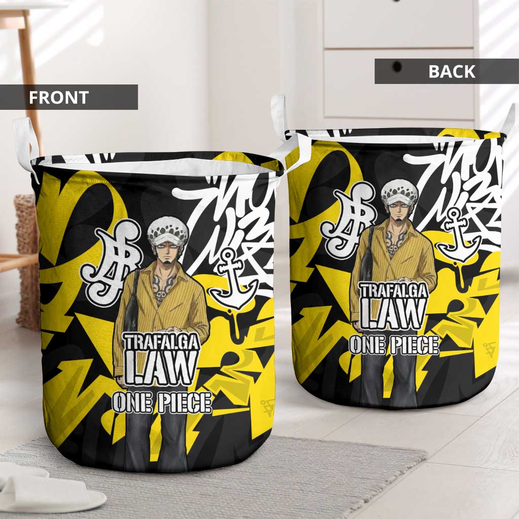 Trafalgar Law One Piece Laundry Basket Graffiti Street Art Anime Collage