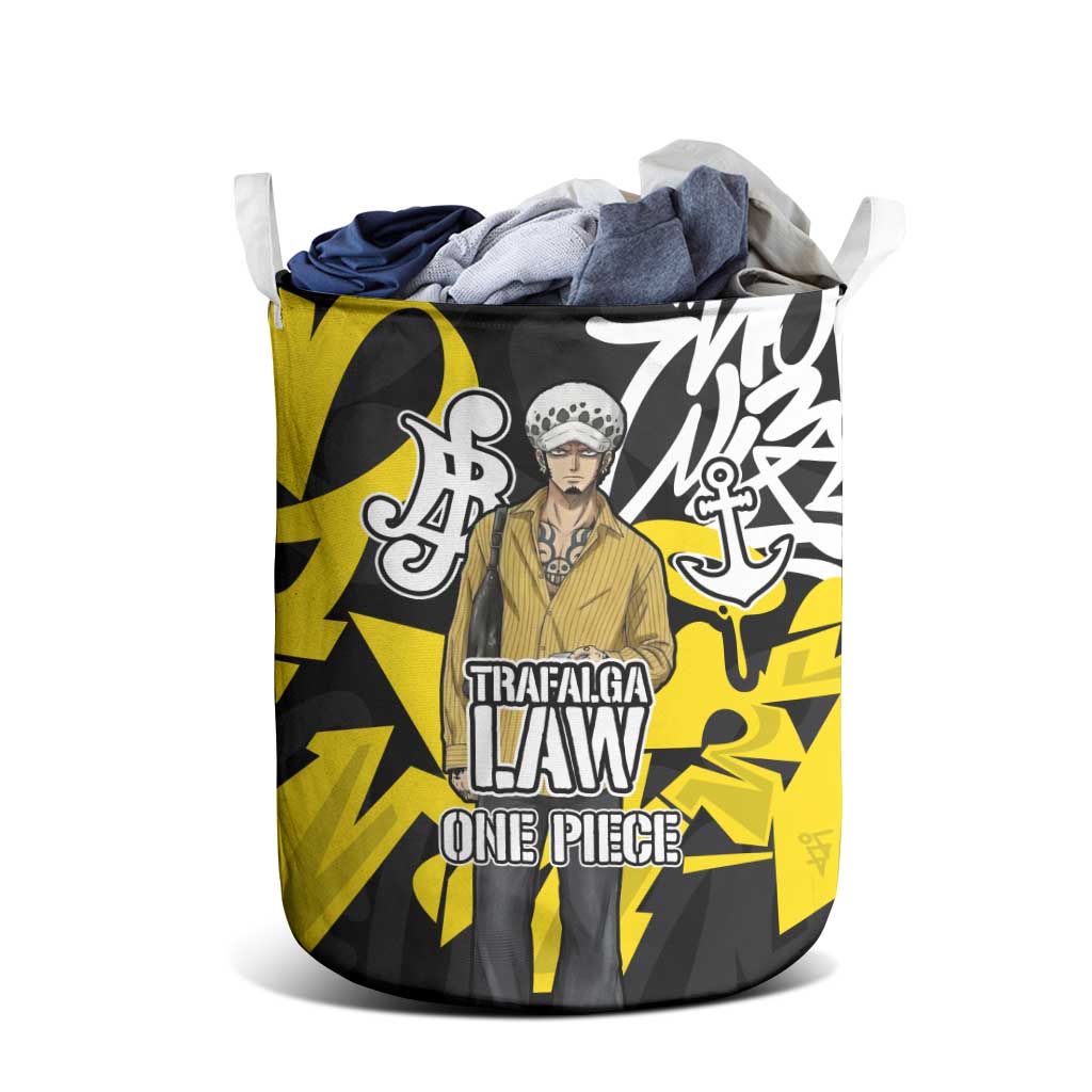 Trafalgar Law One Piece Laundry Basket Graffiti Street Art Anime Collage
