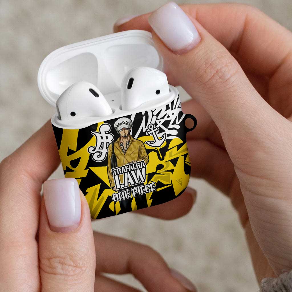 Trafalgar Law One Piece AirPods Case Graffiti Street Art Anime Collage