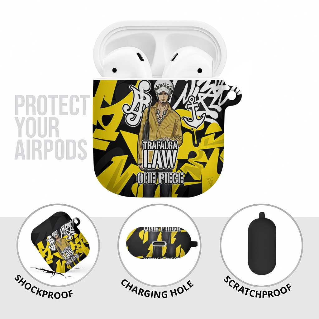Trafalgar Law One Piece AirPods Case Graffiti Street Art Anime Collage