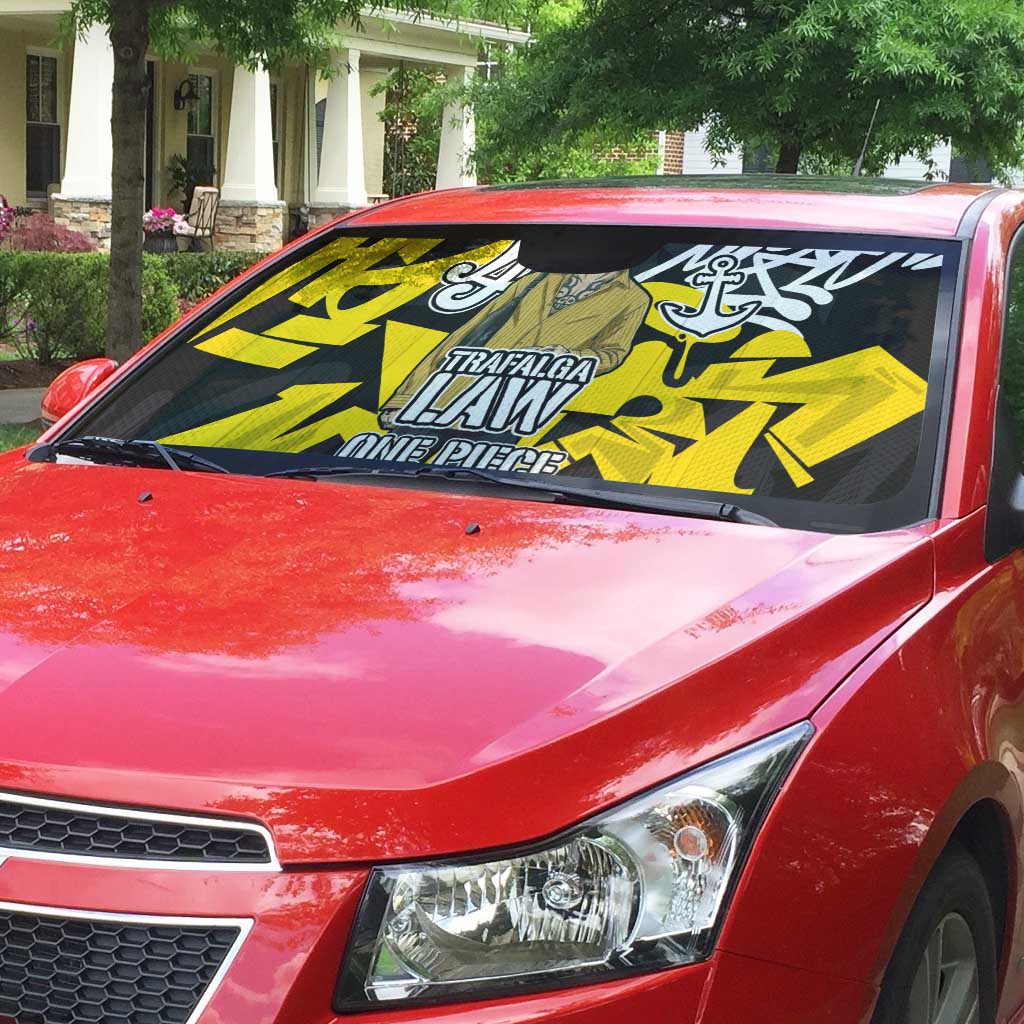Trafalgar Law One Piece Auto Sun Shade Graffiti Street Art Anime Collage