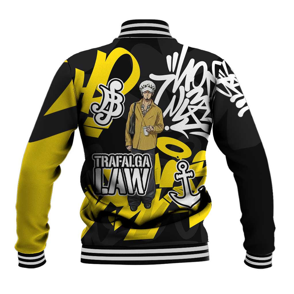 Trafalgar Law One Piece Baseball Jacket Graffiti Street Art Anime Collage