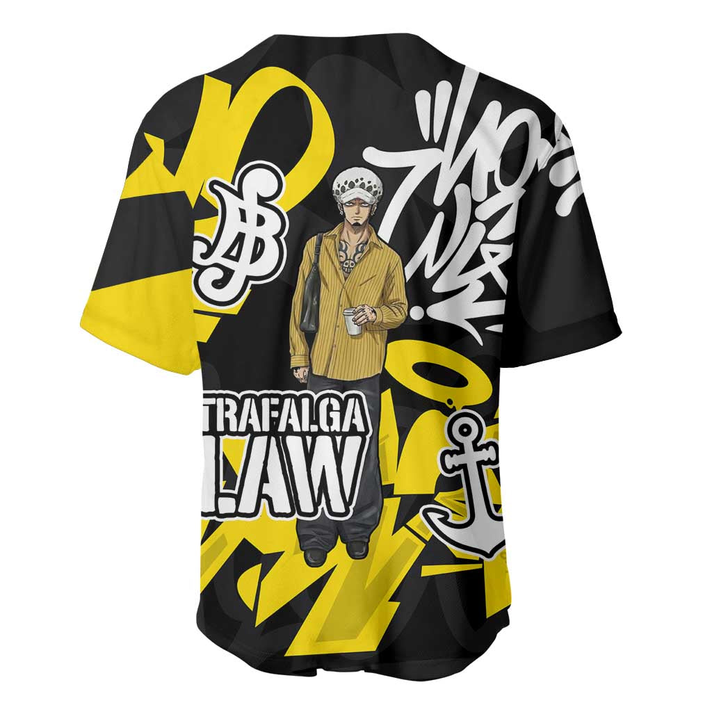 Trafalgar Law One Piece Baseball Jersey Graffiti Street Art Anime Collage