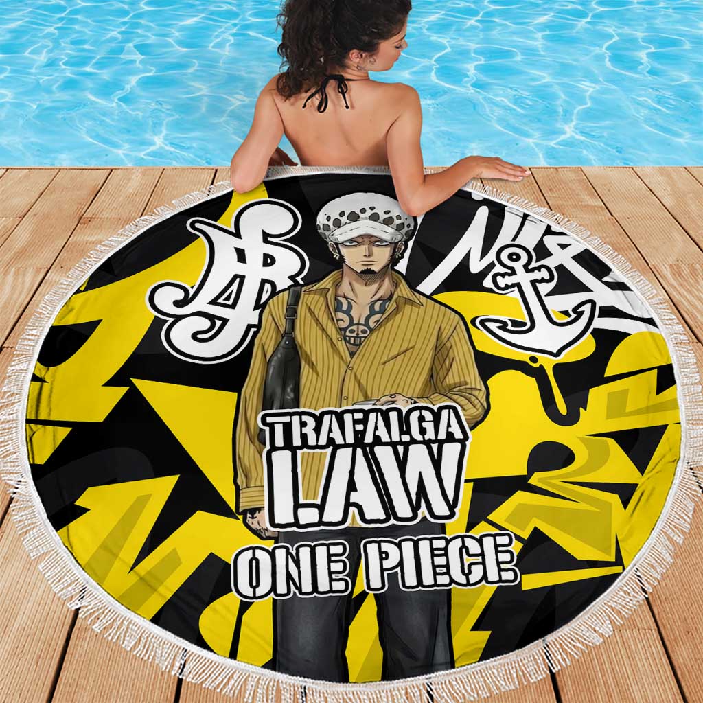 Trafalgar Law One Piece Beach Blanket Graffiti Street Art Anime Collage