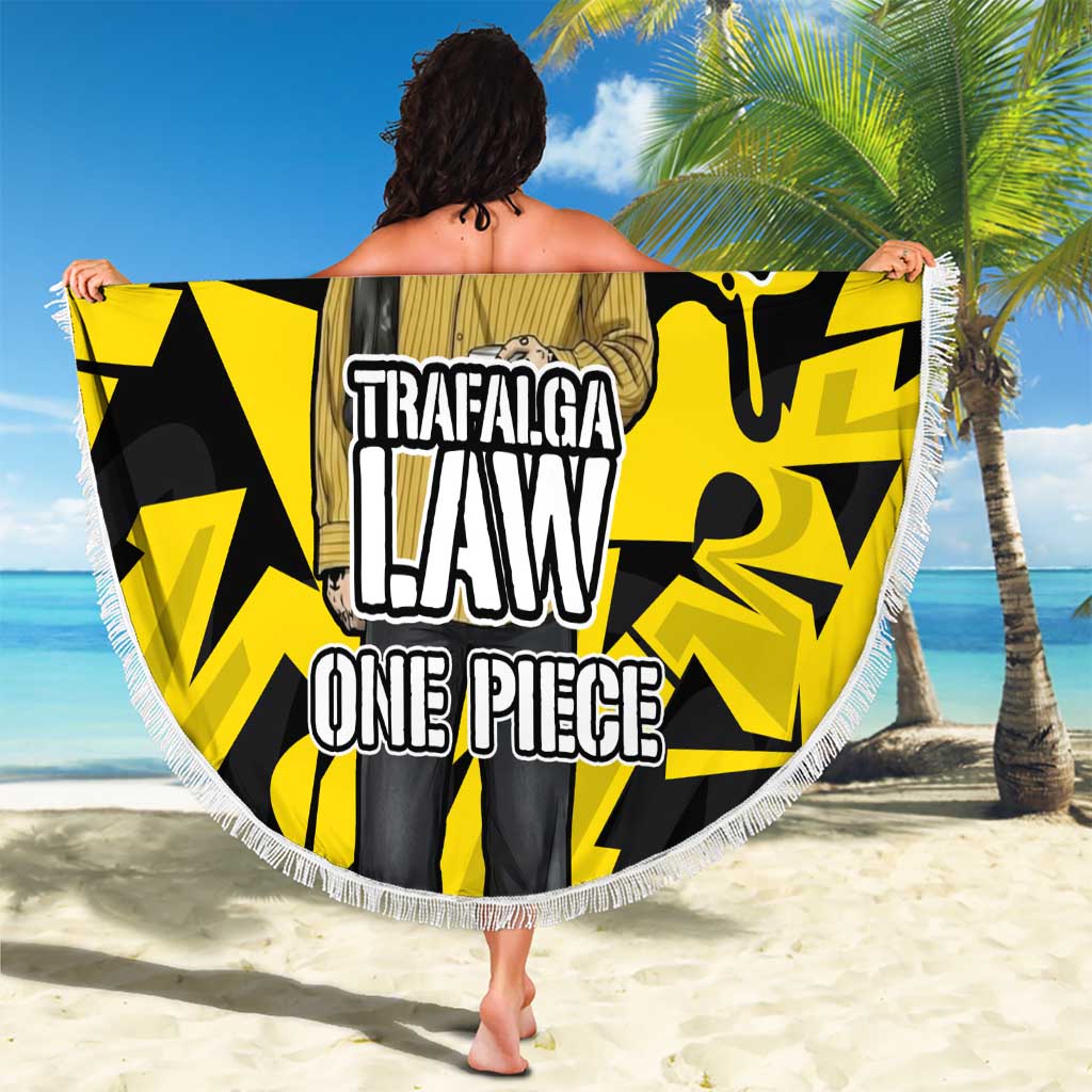 Trafalgar Law One Piece Beach Blanket Graffiti Street Art Anime Collage