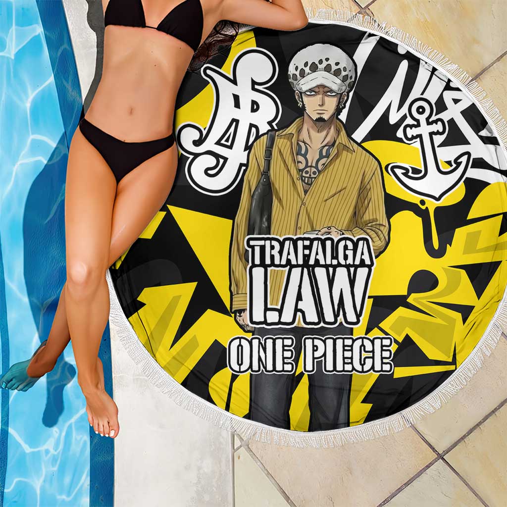 Trafalgar Law One Piece Beach Blanket Graffiti Street Art Anime Collage