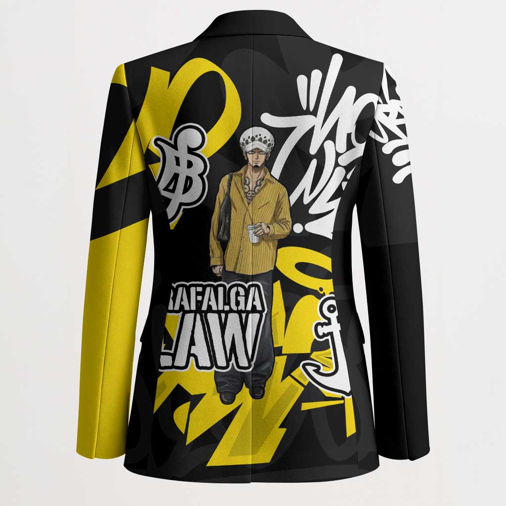 Trafalgar Law One Piece Blazer Graffiti Street Art Anime Collage