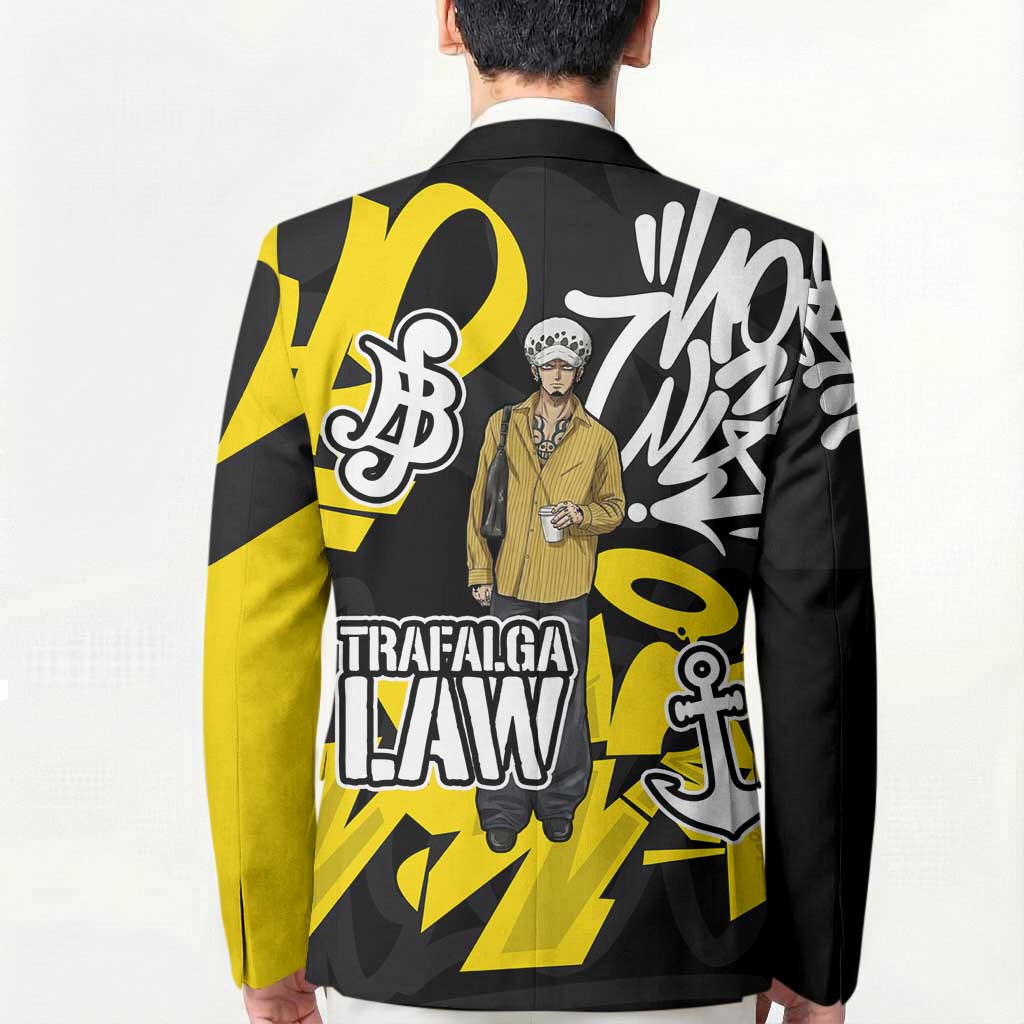 Trafalgar Law One Piece Blazer Graffiti Street Art Anime Collage