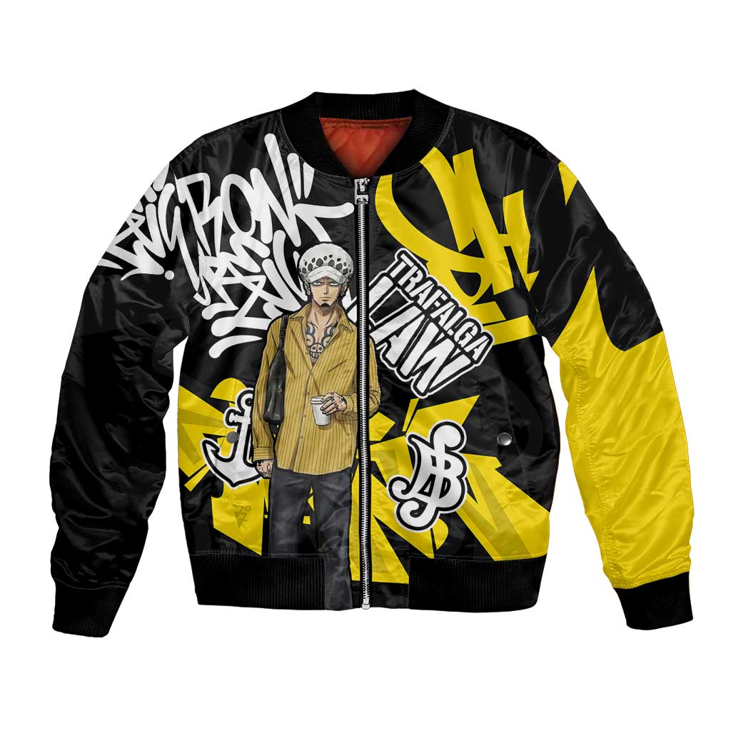 Trafalgar Law One Piece Bomber Jacket Graffiti Street Art Anime Collage