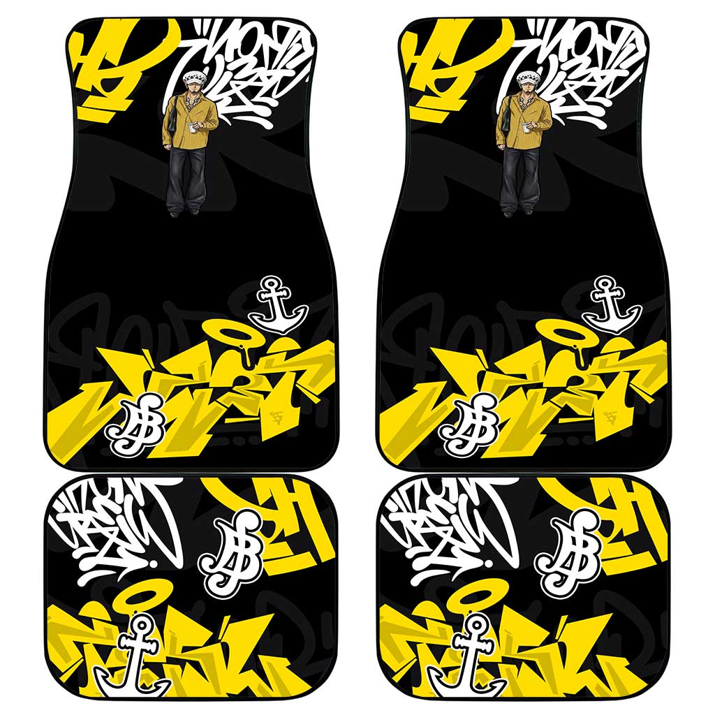 Trafalgar Law One Piece Car Mats Graffiti Street Art Anime Collage