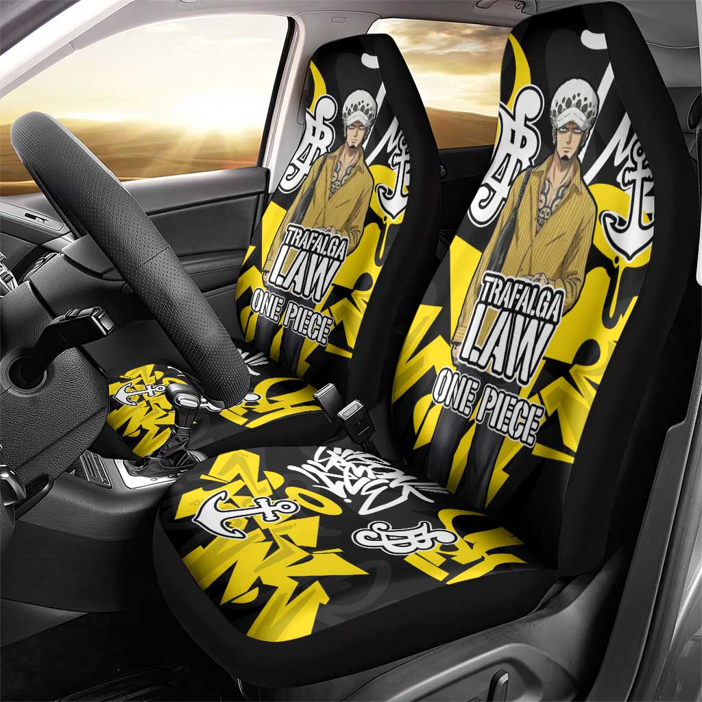 Trafalgar Law One Piece Car Seat Cover Graffiti Street Art Anime Collage