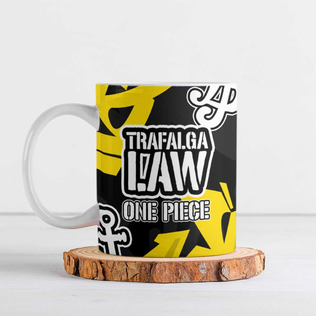 Trafalgar Law One Piece Ceramic Mug Graffiti Street Art Anime Collage