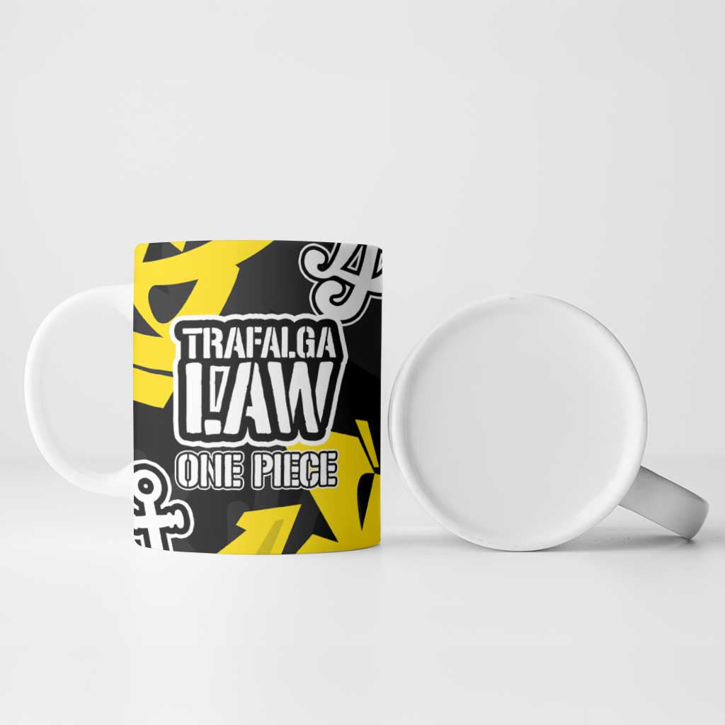 Trafalgar Law One Piece Ceramic Mug Graffiti Street Art Anime Collage