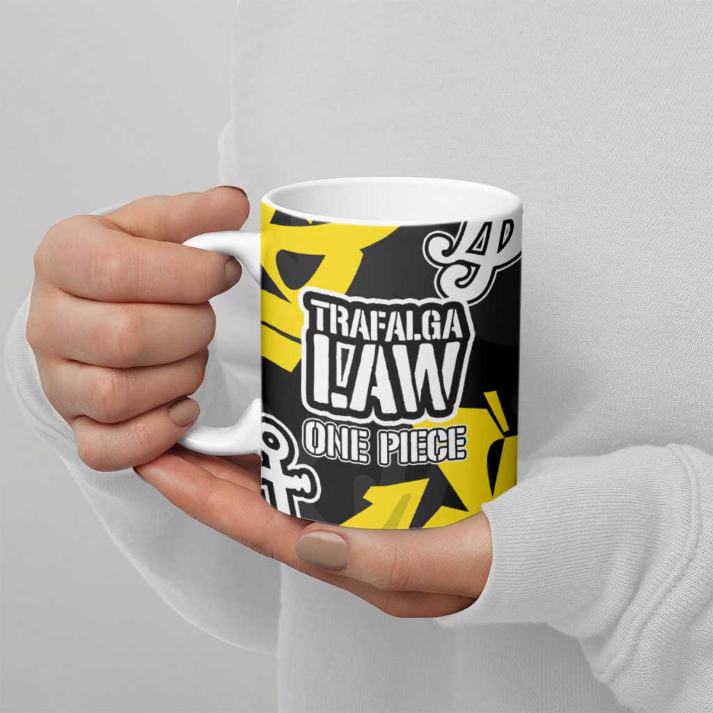 Trafalgar Law One Piece Ceramic Mug Graffiti Street Art Anime Collage